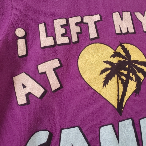 Wildfox Kids Purple Soft Cozy Graphic Sweater Sweatshirt Beach Palm Trees NWT - Picture 7 of 13